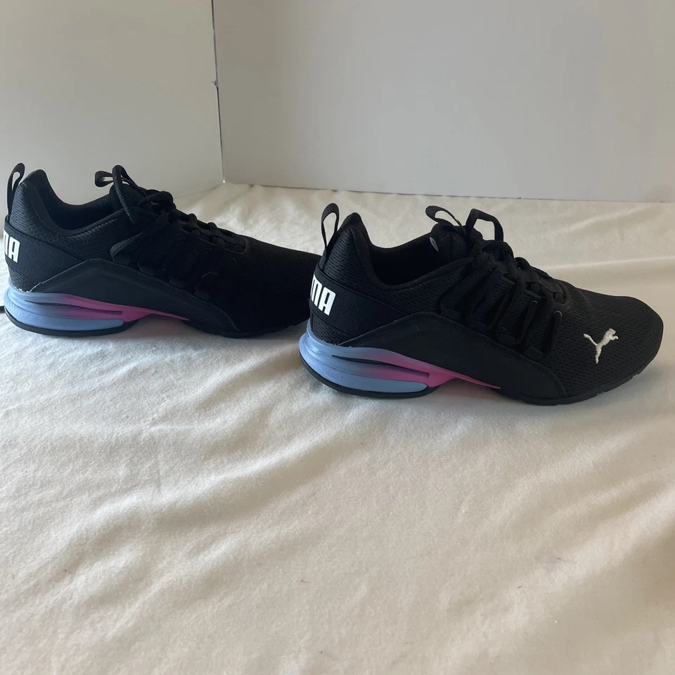 Puma Axelion Elegante Desvanecimiento Correr Jóvenes Niñas Negras Tenis Zapatos Atléticos 37812 Foto 3 de 4