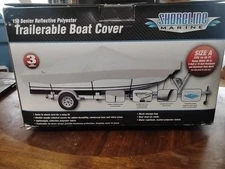 By Shoreline Marine 150 Denier Reflective Polyester Trailerable Boat Cover 14-16