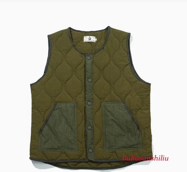 Mens Quilted Liner Vest Military Style Japanese Urban Outdoor Unisex Coats