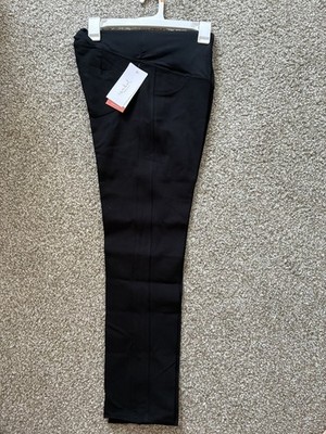 New Isabel Maternity by Ingrid & Isabel Black Ponte Pants Crossover Panel Size S