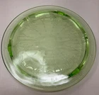 Anchor Hocking Cameo Ballerina Green Depression Glass Footed Cake Plate