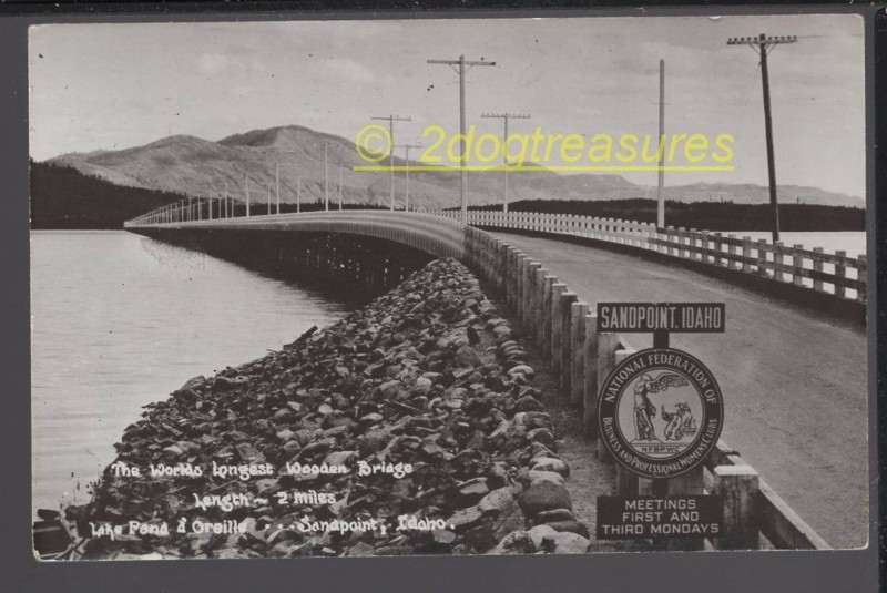 Rppc Sandpoint Id Idaho 2 Mile Worlds Longest Wooden Bridge Lake Pend d'Oreille