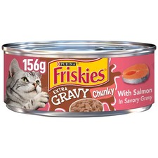 Purina Friskies Extra Gravy Wet Cat Food Chunky Salmon 24x 5.5oz Cans 3.41 per gallon