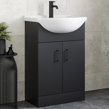 Freestanding Vanity Unit with Basin Bathroom Sink Furniture 560mm Avox Black