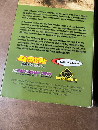 VHS 4x4 Four Wheeler Magazine - Top Truck Challenge 2003 OOP HTF Rare Pro Comp - Picture 4 of 9