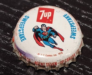 7 Up SUPERMAN DC Comics Sweepstakes Bottle Cap ©1978 Canadian Contest RARE Cap