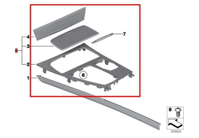 10-12 BMW 750Li xDrive 4.4L AWD consola central cambio bisel embellecedor con portavasos Foto 2 de 4