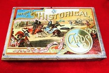 1884 Museum Coll. Original Historical Cards Game McLoughlin Bro Woodbox COMPLETE