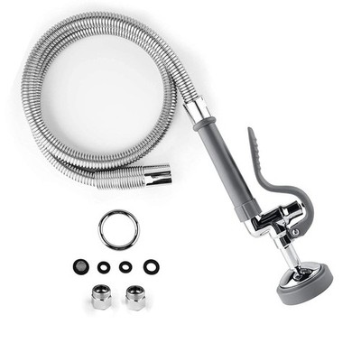 Commercial Sink Sprayer with 45  Flexble Stainless Steel Hose, 1.42 GPM Pre R...