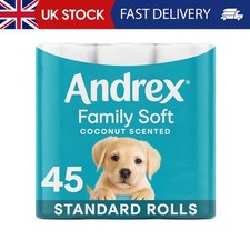 Andrex Coconut Fresh Fragrance Toilet Rolls - 45 Pack for Clean and Confidence
