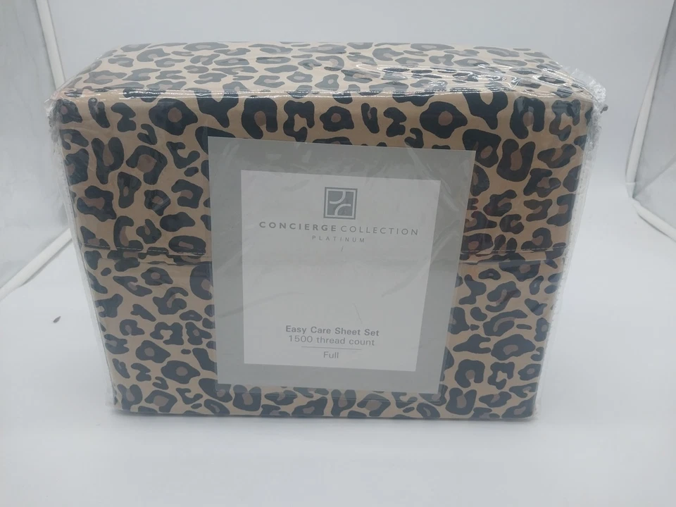 Concierge Collection Full Size Sheet Set Cheetah Leopard 1500 Thread Count - Image 2 of 4