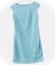 Lauren Ralph Lauren Black Label Sheath Dress Women Sz 4 Blue Crochet Sleeveless