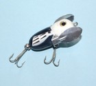 VINTAGE HEDDON TINY CRAZY CRAWLER TOP WATER LURE BLACK & WHITE GREAT CONDITION — photo 1