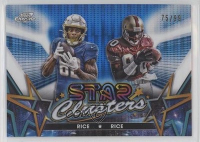 2024 Cosmic Chrome Blue Moon Refractor 75/99 Jerry Rice Brenden Rookie RC 1kn1