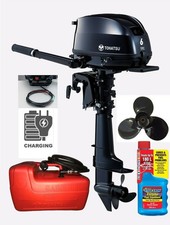 Tohatsu 6HP Short Shaft Sail Pro Outboard 6" Drive Prop 12V Charging 12L Tank