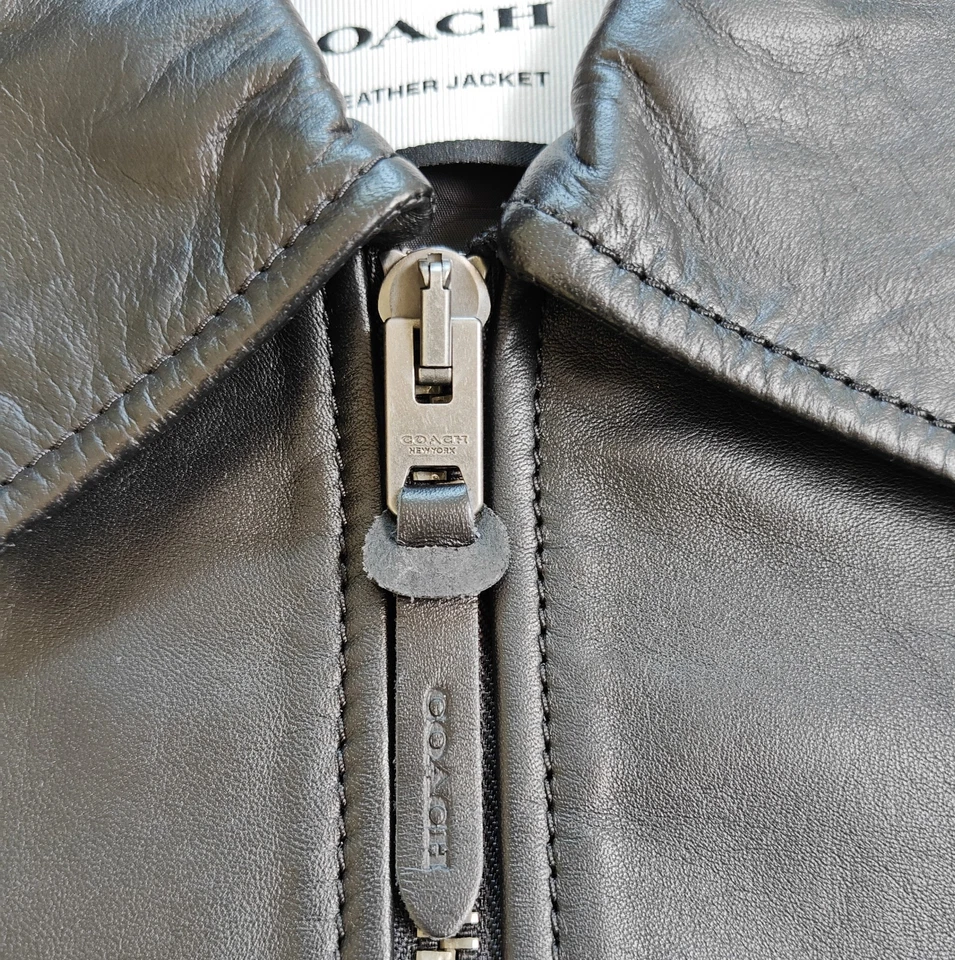 Coach Leather Jacket WORLDWIDE SHIPPING FTP 5046 - Image 2 of 4