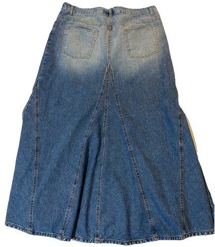 Vintage Y2K Jeanology Skirt Sz 18 Blue Denim Maxi Mermaid Grunge Whimsigoth Boho - Picture 12 of 14