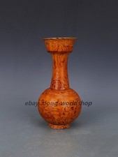 10" China Song When Yang Yu Porcelain Folk Kiln Yellow Glaze Macrostoma Vases