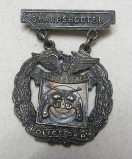 SPILLA/MEDAGLIA VINTAGE LOS ANGELES DIPARTIMENTO DI POLIZIA ARGENTO STERLING CECCHINO
