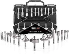 19Pcs Router Bits, Tacklife 15Pcs Professional Router Bit Set with 4Pcs Extra 