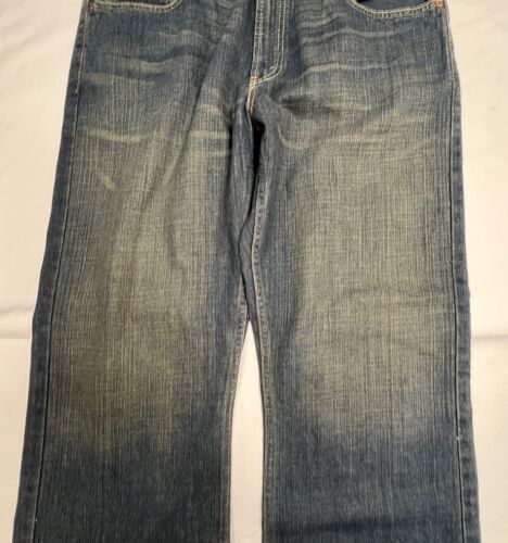 Levis 527 Boys Medium Wash 5 Pocket Boot Cut Denim Blue Jeans Size 18H 36x29 - Picture 3 of 10