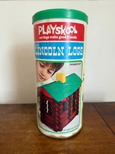 Vintage Playskool Lincoln Logs 1974 Pioneer Set AS IS