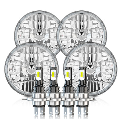 DOT Approved 4PCS 5 3/4'' 5.75'' LED Headlights Hi-Low fit PETERBILT Semi 349 359