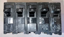 SIEMENS Q120 1 Pole 20 Amp Circuit Breaker Type QP HACR Electrical - Lot of 5