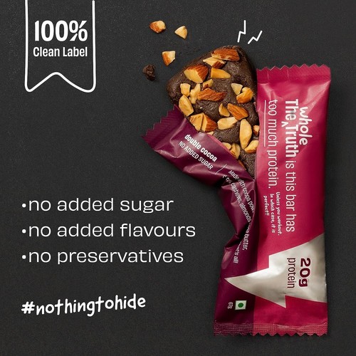 The Whole Truth High Protein All in One 20g Protein Bar Pack of 5 x 67g each - Picture 8 of 8