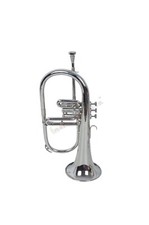 India Musical Instrument Flugelhorn Band Orchestra with Bag Silver 