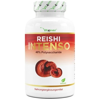 VIT4EVER Reishi Intenso Pilz - 180 Kapseln - 650 mg Extrakt 40% Polysaccharide - Vegan