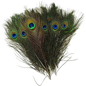10pcs Natural Peacock Tail Feathers Wedding Festival Party Home
