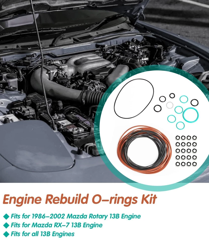 Juego de reconstrucción de junta tórica turbo y no turbo motor 13B para Mazda RX-7 1986-2002 Foto 4 de 4