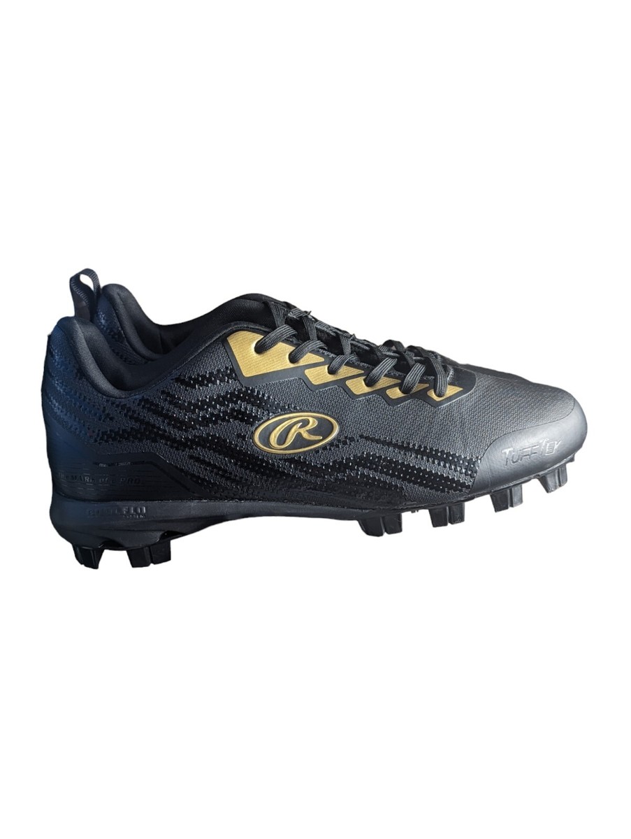 Rawlings Black/Gold 174927 Baseball Cleats Men's Size