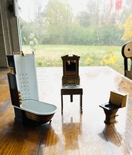 Dollhouse Miniature Handcraft Designs Inc Metal Victorian Bathroom Set 1980