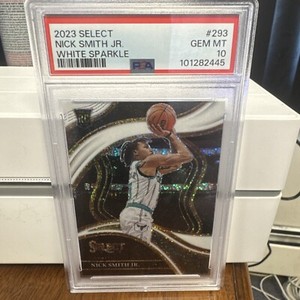 2023 Panini Select Courtside White Sparkle Prizm Nick Smith Jr #293 RC PSA10 GEM