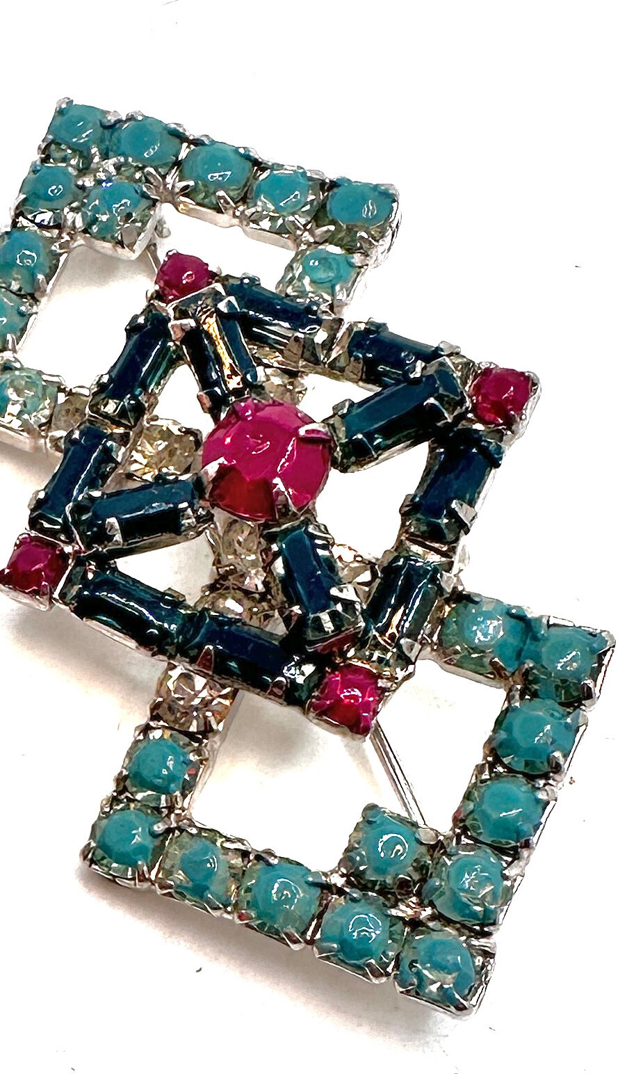 Weiss Signed PAINTED Layered Interlocking Geometr… - image 6