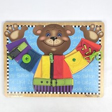 Melissa and Doug BASIC SKILLS BOARD Puzzle & Fine Motor Skill Game Zip Lace Snap