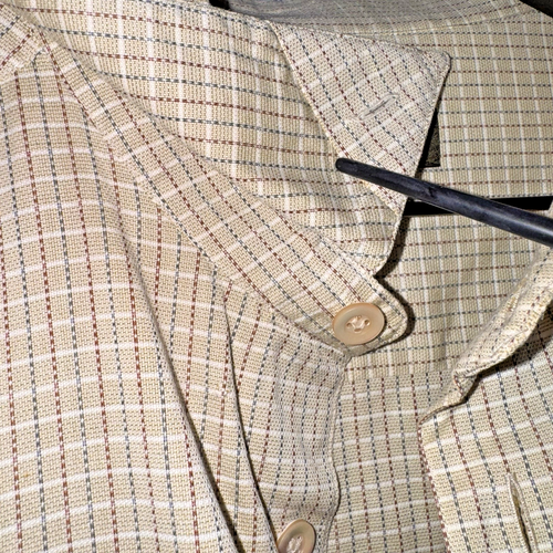 Vintage Ermenegildo Zegna Men’s XL knitted shirt Check Cream W Red/blue Stripes - Picture 4 of 13