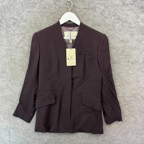 Aquascutum, Vintage Aquascutum Jacket Womens 10 Felicity Wool Suit Blazer Aubergine 90s BNWT
