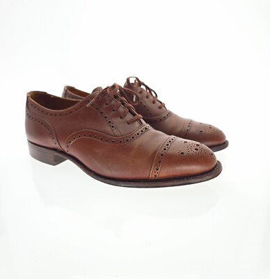 Vintage Tricker's Brogue Brown Leather Oxfords Shoes Men's Sz US 7.5