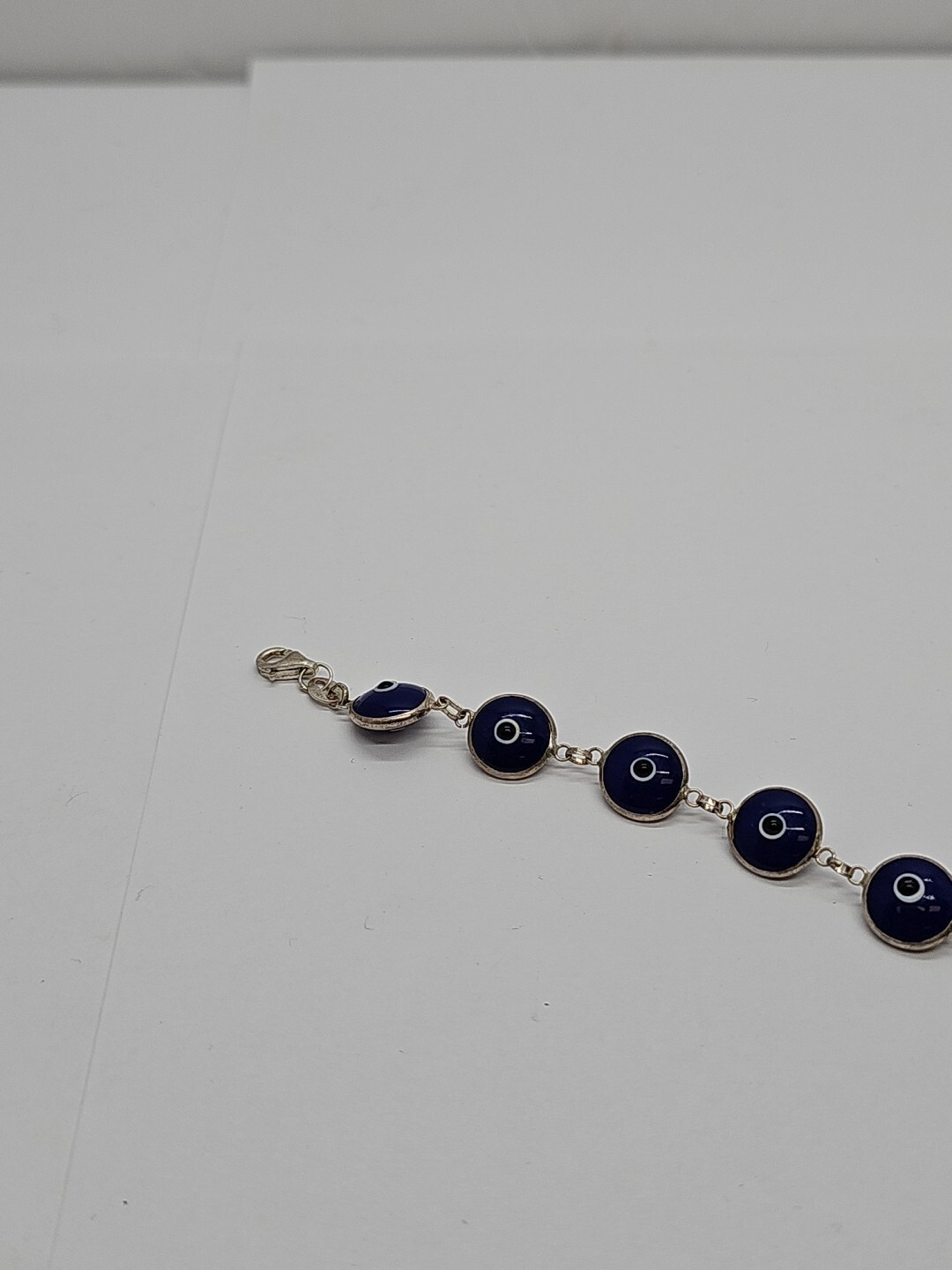 Solid 925 Sterling Silver 10MM Dark Blue Round Ev… - image 5