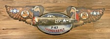 WW2 P-47 Thunderbolt Winged Oval Metal Sign / Made in USA 35" Wide / FREE SHIP