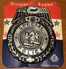 Special Police Official Badge Cops Robbers Western Novelty Toy 1950's 60's NOS