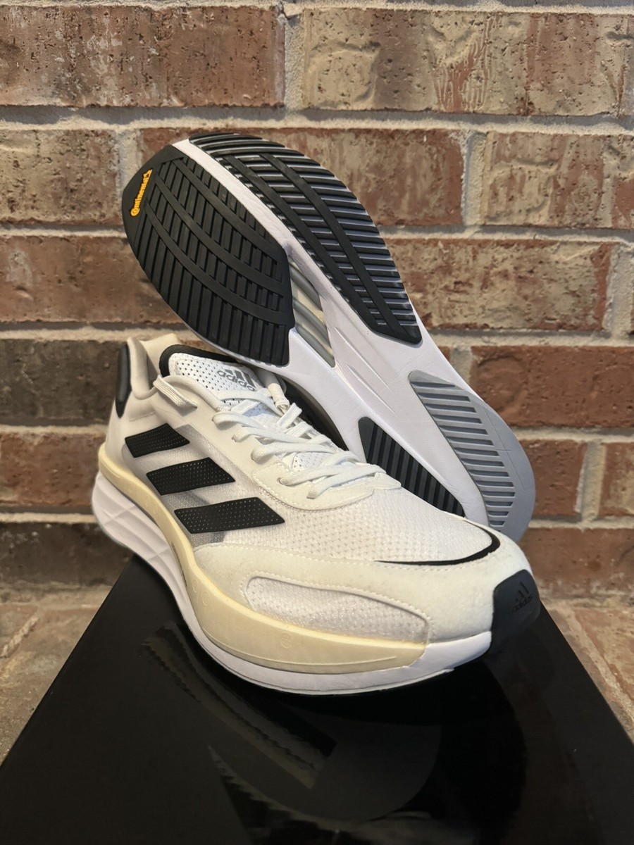 New 12 Adidas Adizero Boston 10 M White Black Athletic  display picture 1