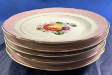 5  Antique Hand Painted Porcelain KPM Peach Plates #504