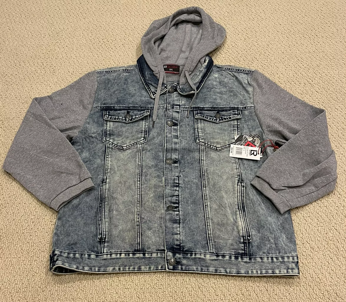 Hollister | Jackets & Coats | Hollister Distressed Hooded Denim Jacket Mens  Medium | Poshmark