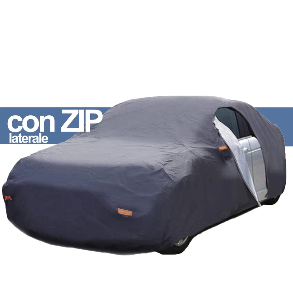 TELO COPRIAUTO COPRI AUTO FELPATO 250G IMPERMEABILE CON ZIP VARIE TAGLIE - Immagine 2 di 4