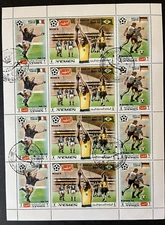 YEMEN 1970 - Soccer world cup - Mini SHEET - BRAZIL with PELE, ITALY, GERMANY