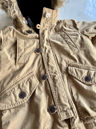 baby GAP Removable Faux Fur Hooded Winter Jacket Toddlers 18-24 Months Tan - Picture 14 of 19